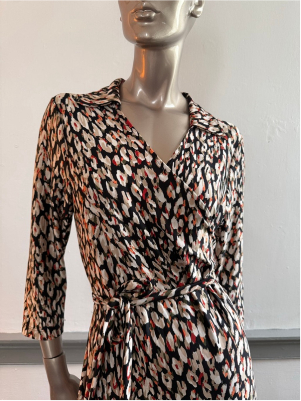 Ashley Stewart True Wrap Maxi Dress Animal Print Size 14/16